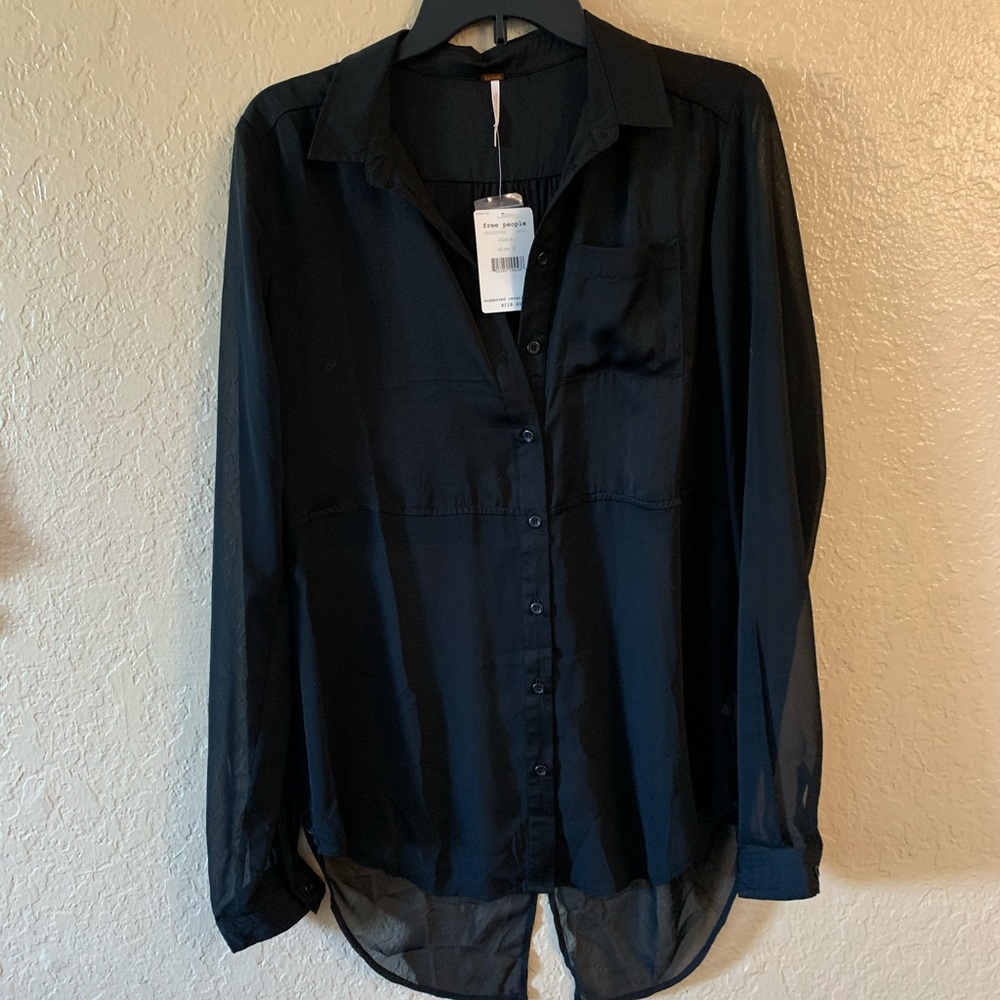 SOLD    Free people | BLACK SHEER BLOUSE